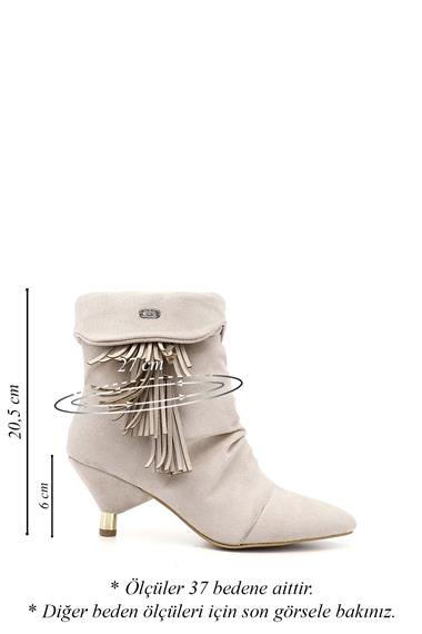 Womens Mink Suede Tassel Pointed Toe High-Heeled Boots