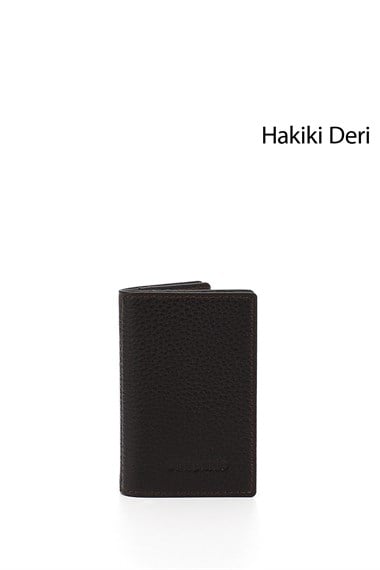 Kahverengi Gön Hakiki Deri Unisex Kartlık 06205