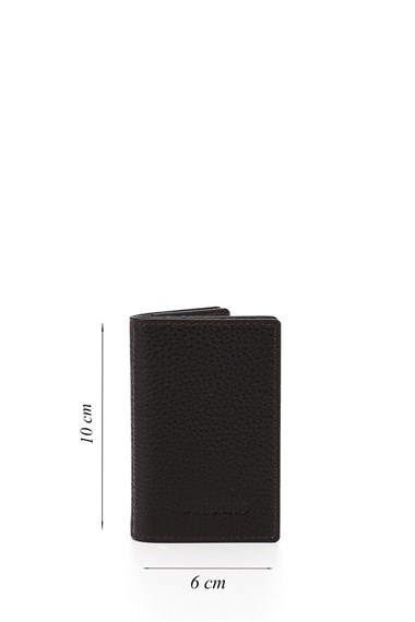 Kahverengi Gön Hakiki Deri Unisex Kartlık 06205