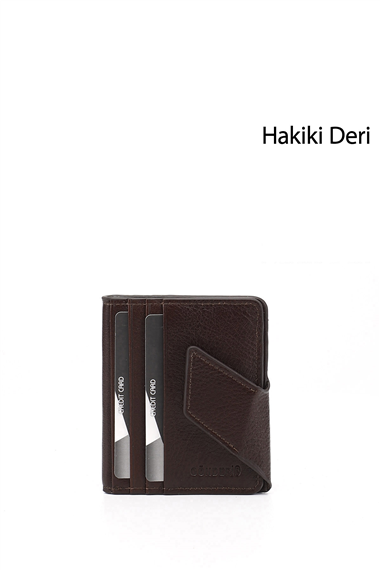 Kahverengi Hakiki Deri Unisex Kartlık