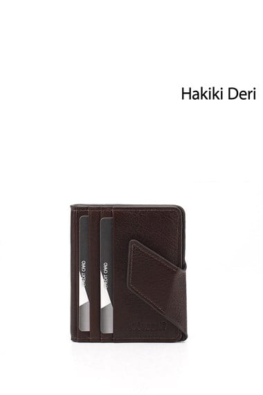 Kahverengi Hakiki Deri Unisex Kartlık