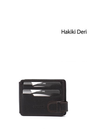 Kahverengi Hakiki Deri Unisex Kartlık