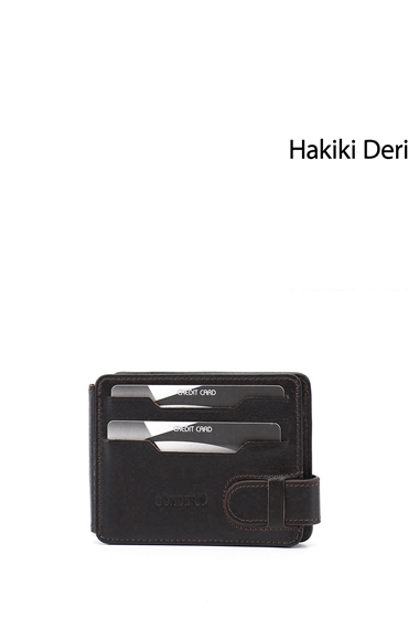 Kahverengi Hakiki Deri Unisex Kartlık