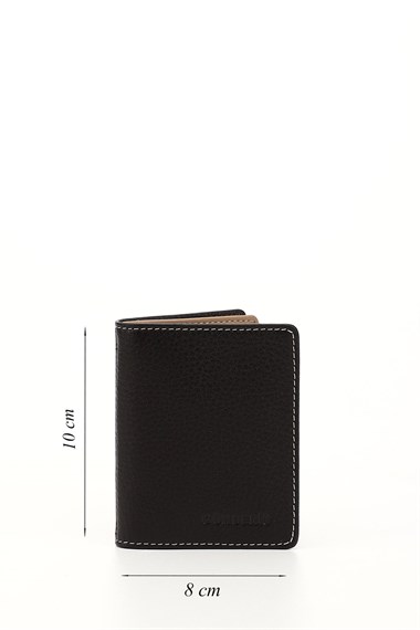 Kahveye Vizon Gön Hakiki Deri Unisex Kartlık 06499