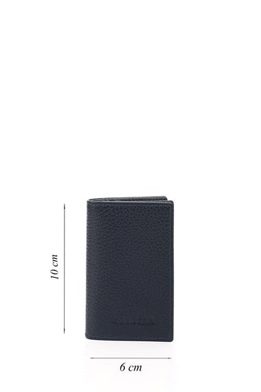Lacivert Gön Hakiki Deri Unisex Kartlık 06205