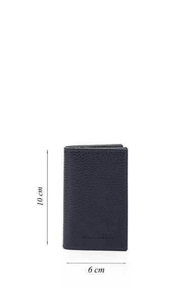 Lacivert Gön Hakiki Deri Unisex Kartlık 06205