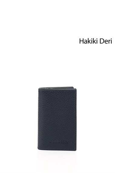 Lacivert Gön Hakiki Deri Unisex Kartlık 06205