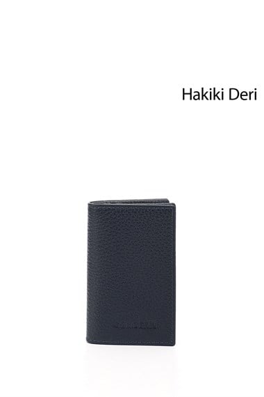 Lacivert Gön Hakiki Deri Unisex Kartlık 06205