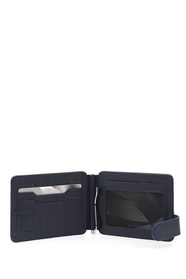 Lacivert Hakiki Deri Unisex Kartlık