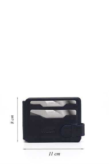 Navy Blue Genuine Leather Unisex Cardholder