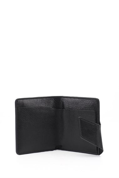 Siyah Hakiki Deri Unisex Kartlık