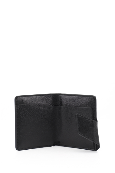 Siyah Hakiki Deri Unisex Kartlık