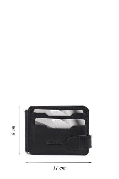 Siyah Hakiki Deri Unisex Kartlık