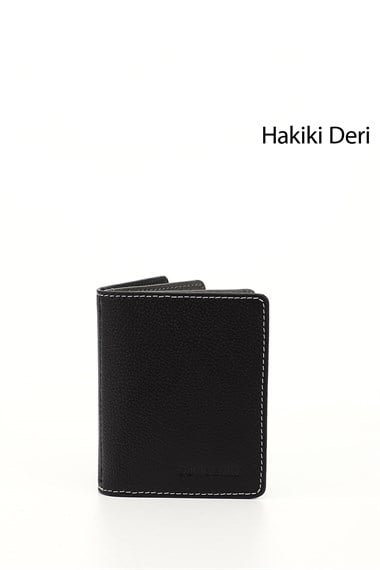 Siyaha Antrasit Gön Hakiki Deri Unisex Kartlık 06499