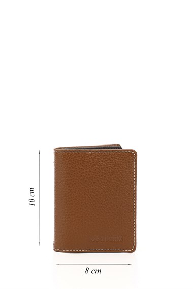 Tabaya Kahve Gön Hakiki Deri Unisex Kartlık 06499