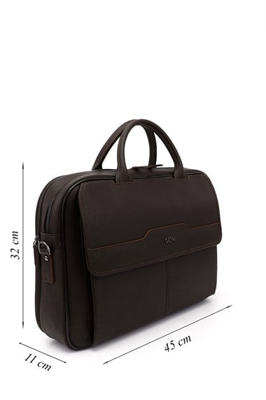 Unisex Kahve Antik Hakiki Deri Notebook Ve Evrak Çantası