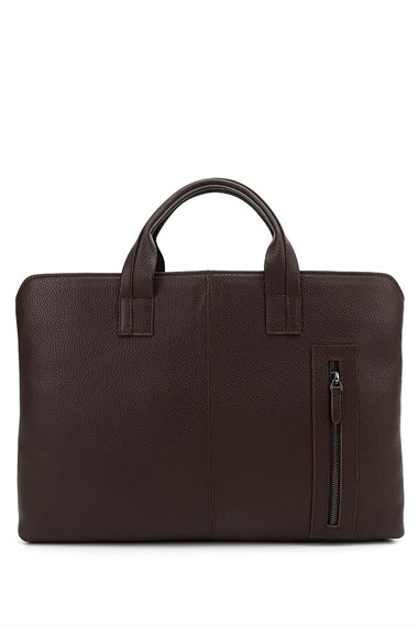 Unisex Kahve Antik Hakiki Deri Notebook Ve Evrak Çantası