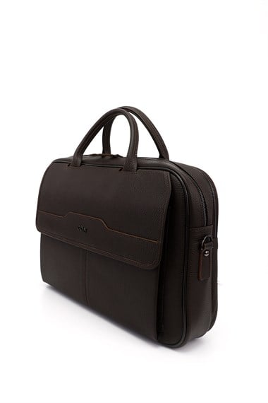 Unisex Kahve Antik Hakiki Deri Notebook Ve Evrak Çantası