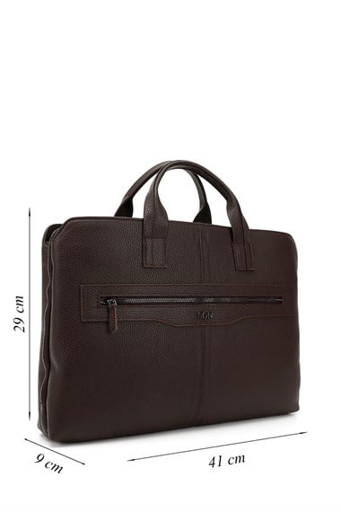 Unisex Kahve Antik Hakiki Deri Notebook Ve Evrak Çantası