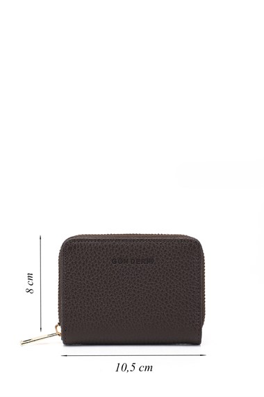 Unisex Coffee Floater Genuine Leather Vertical Wallet