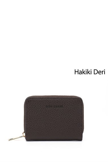 Unisex Coffee Floater Genuine Leather Vertical Wallet