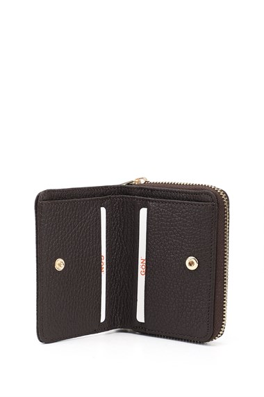 Unisex Coffee Floater Genuine Leather Vertical Wallet