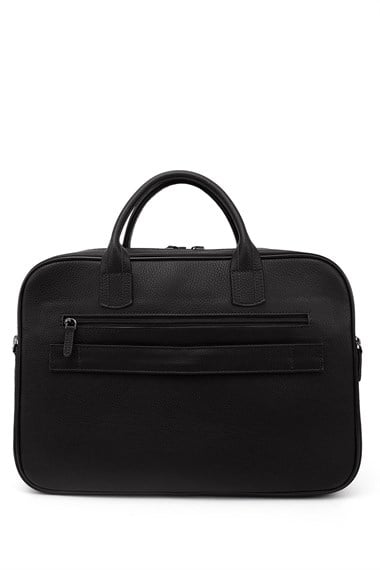 Unisex Siyah Hakiki Deri Notebook Ve Evrak Çantası