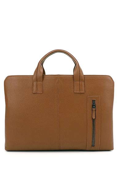 Unisex Taba Antik Hakiki Deri Notebook Ve Evrak Çantası