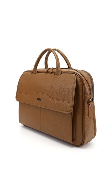 Unisex Taba Antik Hakiki Deri Notebook Ve Evrak Çantası