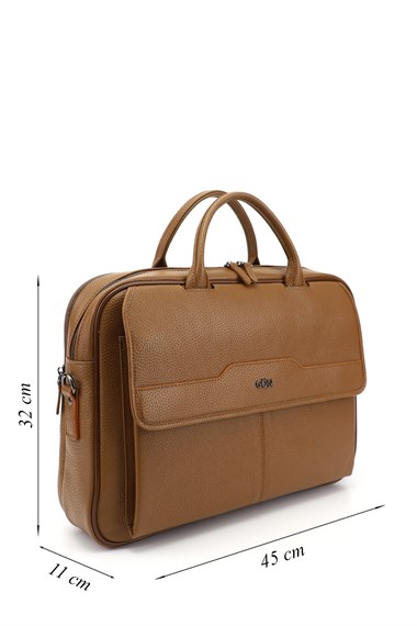 Unisex Taba Antik Hakiki Deri Notebook Ve Evrak Çantası