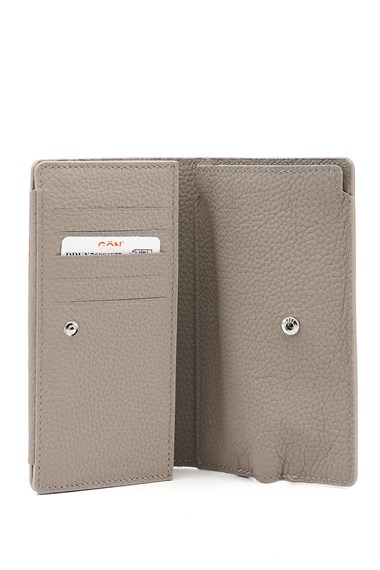 Unisex Vizon Floter Hakiki Deri Dikey Cüzdan