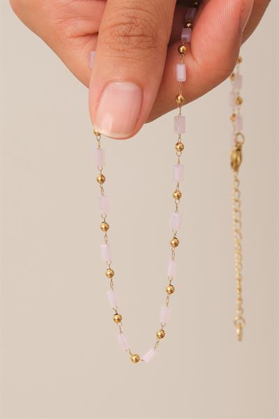 Beyaz Boru Dorika Kolye