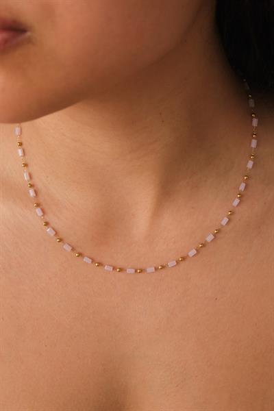 Beyaz Boru Dorika Kolye