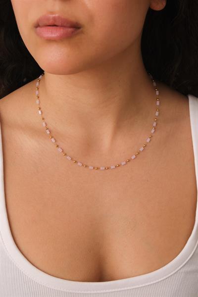 Beyaz Boru Dorika Kolye