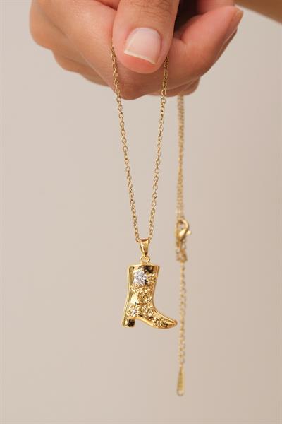 Çiçekli Çizme Kolye