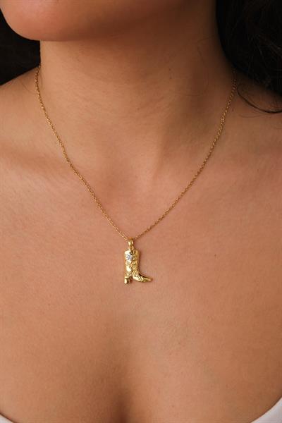 Çiçekli Çizme Kolye