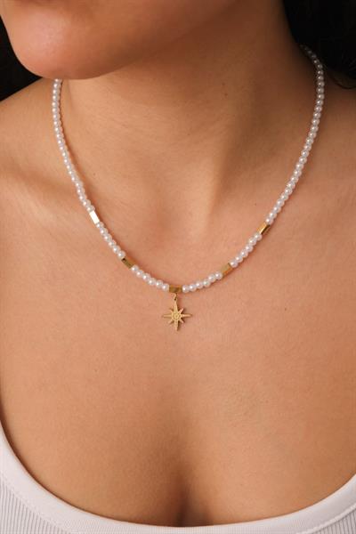 İncili Yıldız Kolye