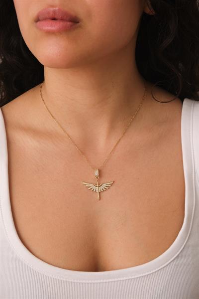 Kılıç Kanat Taşlı Kolye