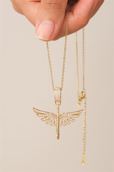 Kılıç Kanat Taşlı Kolye