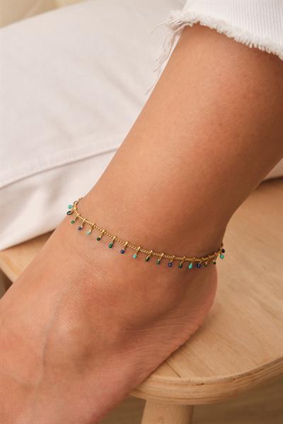 Mavi Yeşil Mineli Halhal