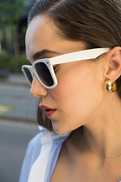 MV01007-1 Beyaz Wayfarer Unisex Güneş Gözlüğü