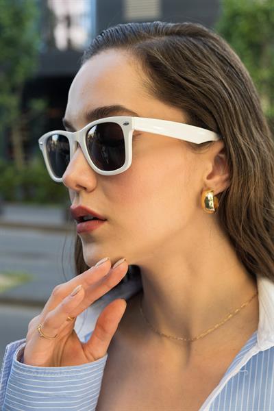 MV01007-1 Beyaz Wayfarer Unisex Güneş Gözlüğü