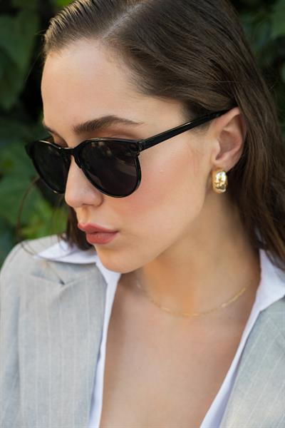 MV21855 Oval Siyah Unisex Güneş Gözlüğü