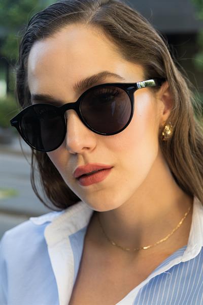 MV24081-3 Mavi Detaylı Oval Unisex Güneş Gözlüğü