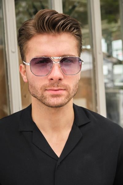 MV00203-1 Beyaz Gümüş Erkek Güneş Gözlüğü