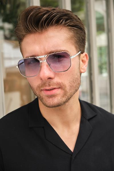 MV00203-1 Beyaz Gümüş Erkek Güneş Gözlüğü