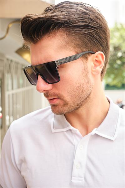 MV2037 Blok Cam Siyah Erkek Güneş Gözlüğü