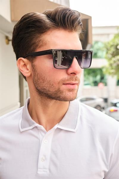 MV2037 Blok Cam Siyah Erkek Güneş Gözlüğü