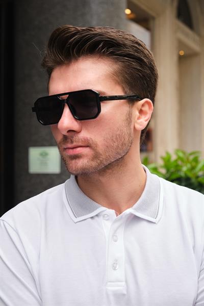 MV23001-1 Köşeli Siyah Erkek Güneş Gözlüğü