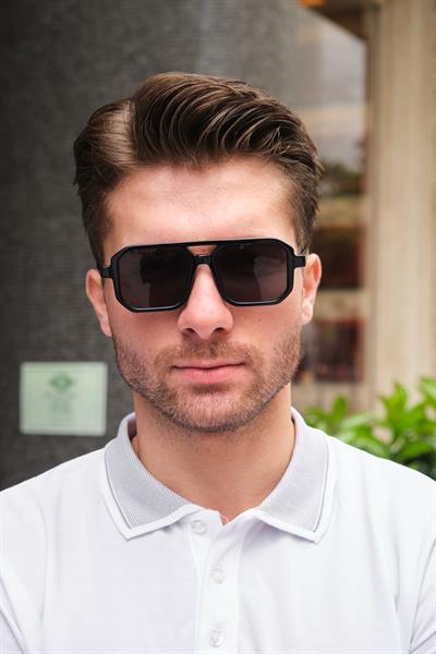 MV23001-1 Köşeli Siyah Erkek Güneş Gözlüğü